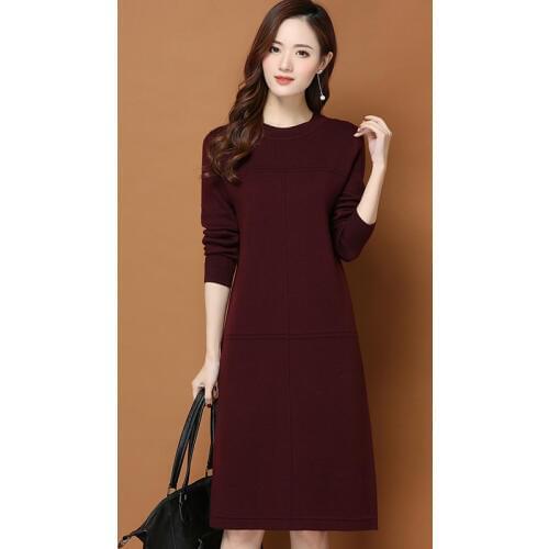 KMETRAM Sweater Wool Dress Women Clothes 2020 Autumn Winter Vintage Elegant Midi Dress Women Dresses Plus Size Vestidos MY3201