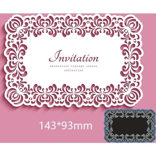 143*93mm FLOWER LACE RECTANGLE Metal Cutting Dies and Stamps Stencil for DIY Scrapbooking Photo Album Embossing Paper Card
