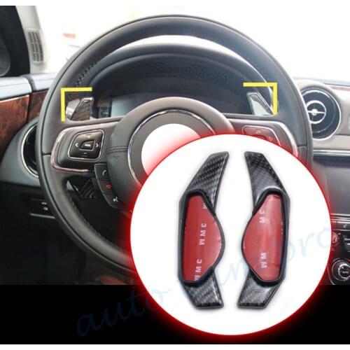 Carbon Fiber Steering Wheel Shift Paddle Extension Cover For Jaguar XEL XE XFL XF XJ F-Type F-Pace Land Rover Accessories