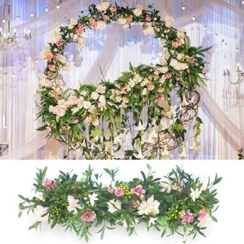 Excellent 3M x 25cm green grass artificial flower strip Wedding Pavillion Flowers wall arch flower backdrop Wedding Props