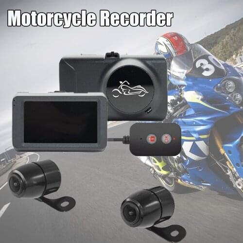 Motorcycle Camera DVR Wide Angle Motor Dash Cam Waterproof 1080P+720P Front Rear Recorder Camera Driving Recorder Night Vision