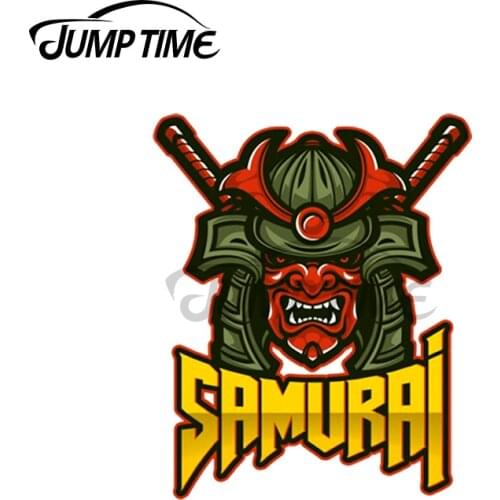 Jump Time 13 x 11cm For Armored Japanese Ghost Samurai Warrior With Swords ScratchCar Stickers Windows VAN Decal Vinyl Car Wrap