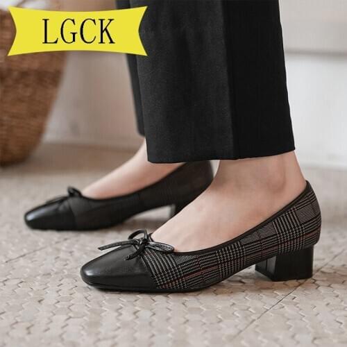 Plus Size 34-43 Bow Designer Women Pumps Ladies Slip on Work Shoes Office Shoes Woman Zapatillas Mujer Casual Low Heels Shoes