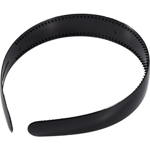 Lady Black Plastic Hair Hoop Headband Ornament Teeth