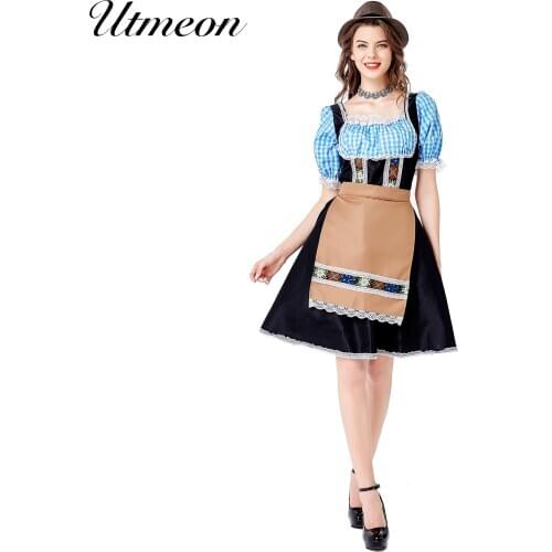 Womens Sexy Halloween Costume for Women Sexy Cosplay Maid Maid Dress Beer Girl Oktoberfest Halloween Costumes Holiday