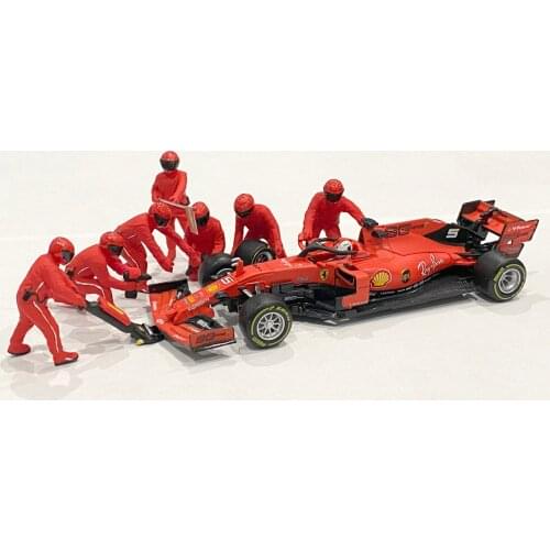 1:18 American Diorama F1 racing car scene matching doll Ferrari team staff set