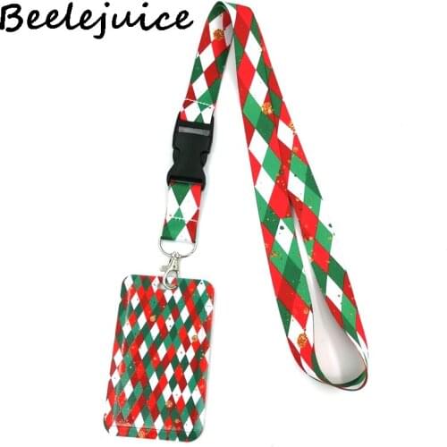 12sets Christmas Ribbon Pattern Credit Card ID Holder Bag Student Women Travel Bank Bus Business Card Cover Badge Accessories