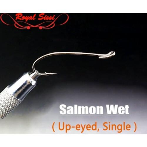 20 pcs 2# 6# 10# fly tying up-eye salmon/steelhead wet fly hook black nickel salmon saltwater fly hooks&steelhead wet fly hooks
