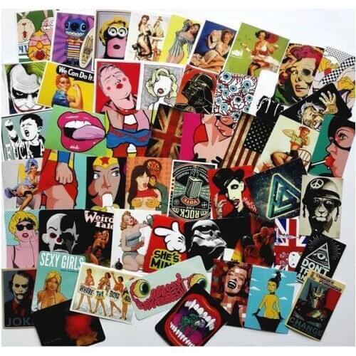 2021 50pcs Random Mixed Sticker for Snowboard Laptop Luggage Car Fridge DIY Styling Vinyl Decal home decor Stickers Pegatinas