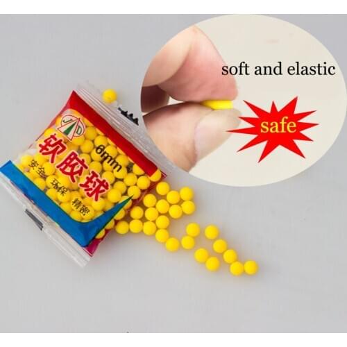 6mm Soft Rubber Ball Bullet Safe Shoot Gun Accessories 70-80pcs Outdoor Toys for Children 5 Bags