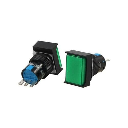 AC 250V 5A 1NO 1NC SPDT Momentary Green Push Button Switch