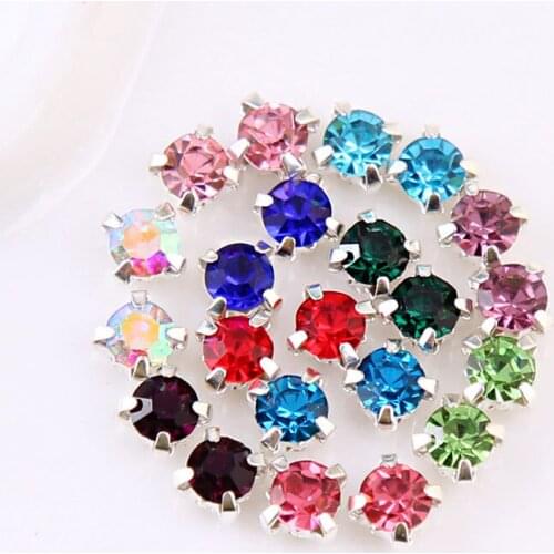 Glitter Glass Rhinestones For Clothes Crystals Strass Sew On Rhinestones For Needlework DIY Shoes Bags Stones Crafts Decoration