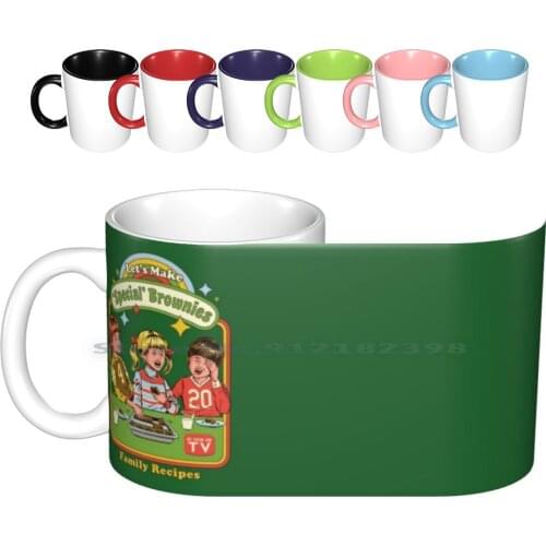 Lets Make Brownies Ceramic Mugs Coffee Cups Milk Tea Mug Pot Weed Brownies Baking 420 High Life Funny Parody Recipes Nostalgia