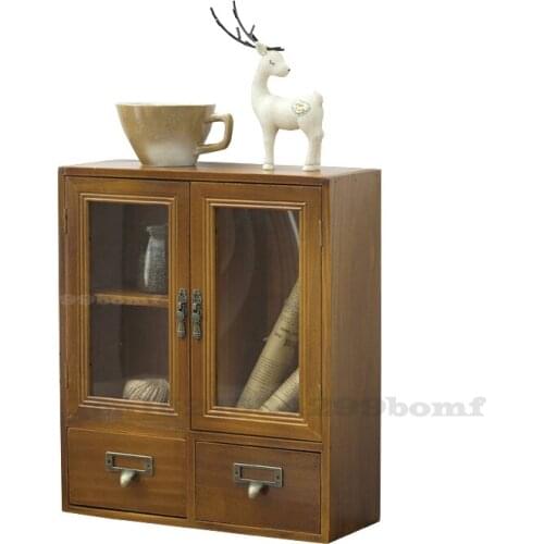 Dresser Shelf Drawer Desk Sundry Wooden Finishing Box Desktop Cosmetics Collection Box