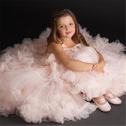 Summer Girls Lace Cake Dress Kids Sleeveless Floral Mesh Wedding Dresses Children Clothing For Baby Girls 2To 12Years