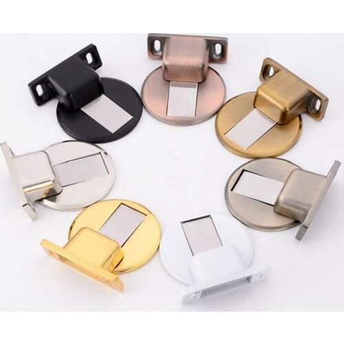 1 Pc Stainless Steel Stopper Magnetic Door Stops 304 Hidden Door Holders Catch Floor Nail-free Doorstop Furniture Hardware