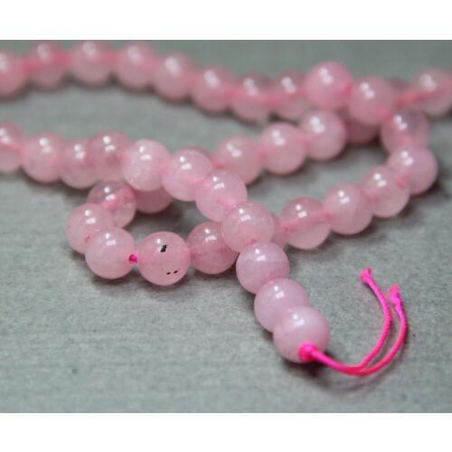 Min Order1) 8mm Light Pink Chalcedony Crystal Beads Round DIY Beads Stones Loose Beads 15inch Jewelry Making Design Wholesale