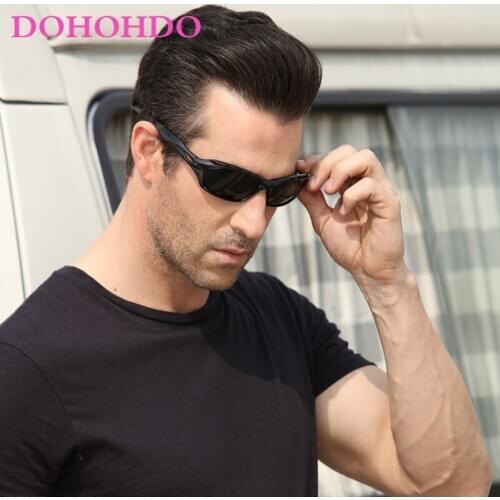 DOHOHDO Polarized Night Vision Sunglasses Mens Driving Sun Glasses For Men Square Sport Brand Luxury Mirror Shades Oculos UV400