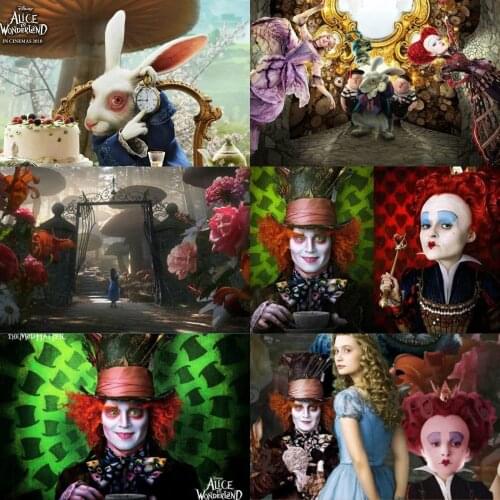 5D DIY Diamond Painting Disney Alice in Wonderland Diamond Embroidery Diamond Mosaic Full Cross Stitch Kit Home Decoration