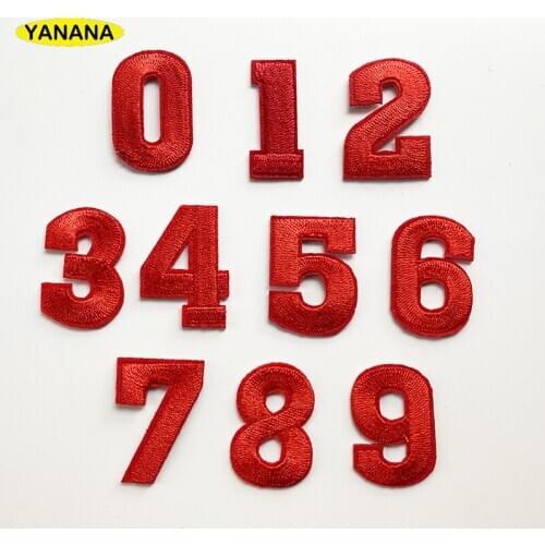 Number Embroidery Patches for T shirt Iron on Stripes Appliques Clothes Stickers Clothing Badges DIY clothing