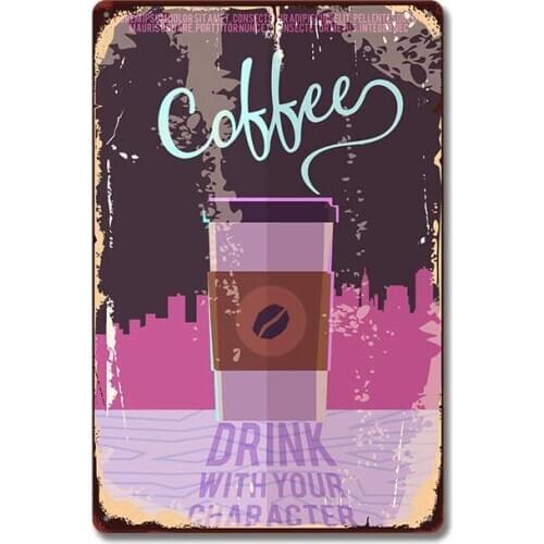 Royal Tin Sign Premium Quality Fresh Brewed Coffee 11.8 7.8 inches, Rectangle Metal Signs for Home and Station Retro Wall Decor