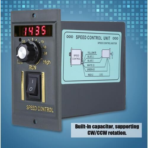 AC 220V Motor Speed Controller 50Hz 400W Digital Adjustable Stepless Plc Motor Speed Controller 0-1450rpm Speed Regulator