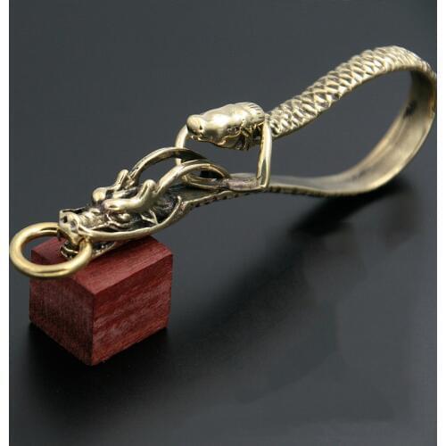 DIY leather craft dragon design key ring buckle solid brass 2pcs/lot