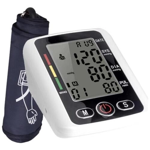 Sphygmomanometer UpperArm Blood Pressure Monitor BP Heart Rate Smart Arm Blood Pressure Monitor Measurement Personal Home Health