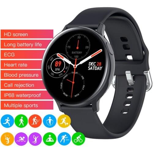Smart Watch Men Women S20 ECG Full Touch Screen IP68 Waterproof Heart Rate Blood Pressure Smartwatch for Android iOS