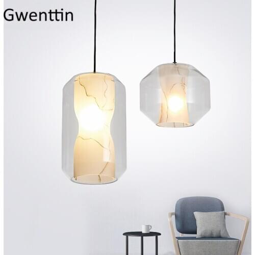 Glass Pendant Lights Room Decor Led Lighting Fixtures Dining Room Furniture Hanging Lamps Nordic Home Bedroom Kitchen Loft Decor