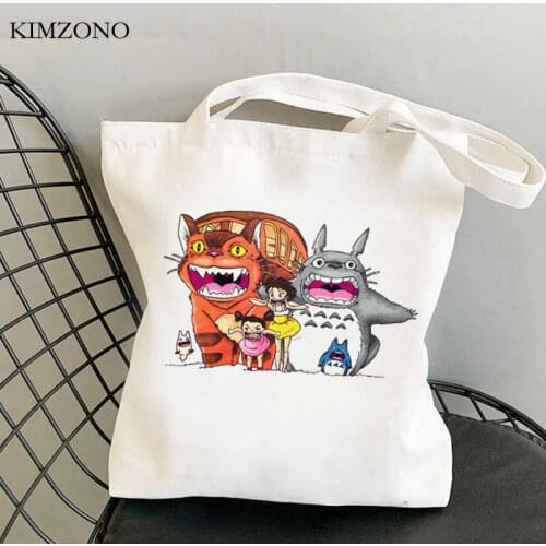 Studio Ghibli Totoro shopping bag shopping canvas reusable shopper eco bag bolsas reutilizables ecobag shoping grab