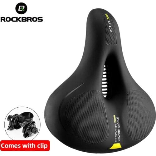 ROCKBROS Road Bike Saddle Rainproof PU Surface Soft Memory Sponge Shockproof Bike Seat MTB Saddle Reflective Bicycle Saddle Seat