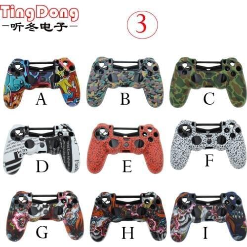 TingDong Decals Camo Protective Silicone skin case Gel cover Soft rubber sleeve for Playstation 4 PS4 Controller PS4 Pro Slim