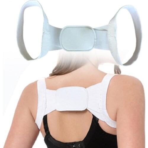 1 pc Black polyester spandex posture corrector Breathable and adjustable upper back braces for poor posture and back pain