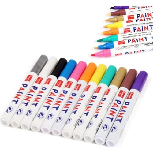 12 Colors Paint Marker Pen Fade-proof Metal Permanent Paint Marker for DIY Epoxy Resin Graffiti Resin Drawing Crafts Tools