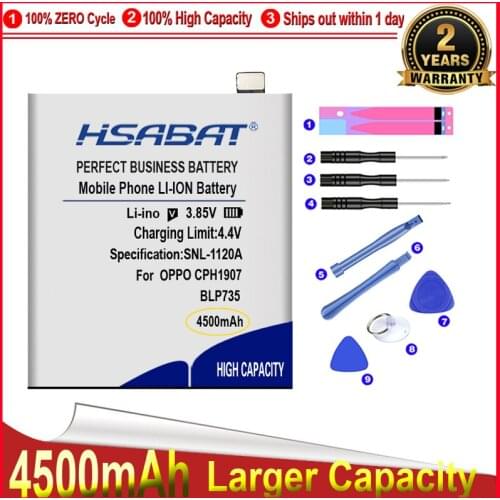 HSABAT 0 Cycle BLP735 Battery for OPPO CPH1907, CPH1951, CPH1989, PCKM00, PCKM80,PCKT00,Reno 2, Reno2 F, Reno2 Z Accumulator