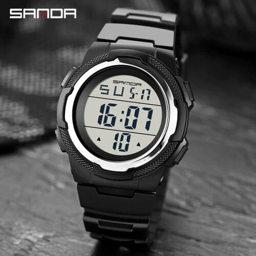 Digital Watch Men Luxury Sports Waterproof Wristwatch Brand SANDA Clock Luminous Stopwatch Watches Mens Electronic Hours