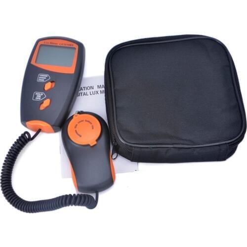 LX1010BS Digital Luxmeter 0.1Lux~100,000Lux Electronic Lux Meter LCD Display Light Meter Accuracy Detect Light Intensity & Bag