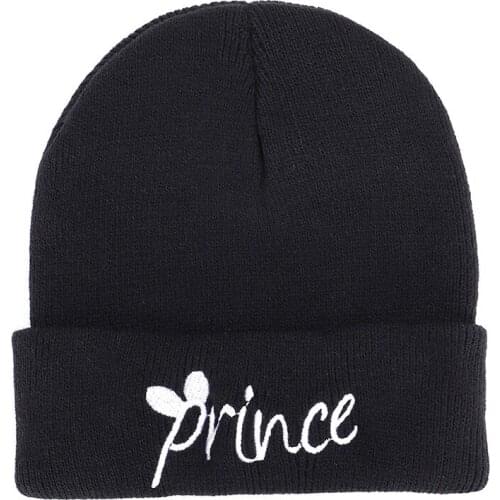 Prince Princess Embroidered Children Hat Autumn Winter Hats Warm Knitted Baby Boy Girl Fashion Toddler Kids Cap