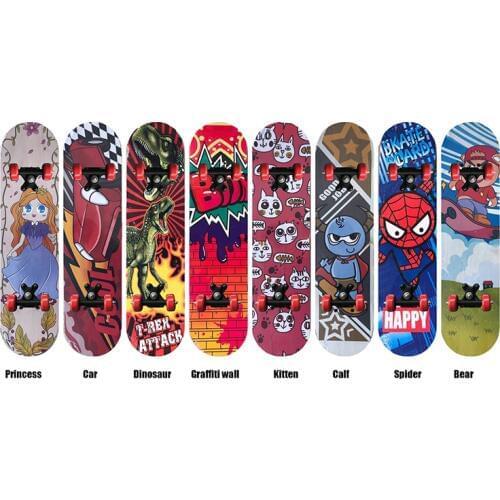 24Inch Kids Skateboarding Cartoon Skateboard Dinosaur Spider Longboard Marple Double Rocker For Child Skate Board Childern