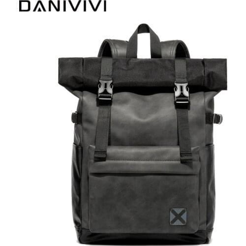 Designer Travel Backpack School Bags for Men Vintage Leather Business Mens Backpack Large Capacity Waterproof Mochila Hombre