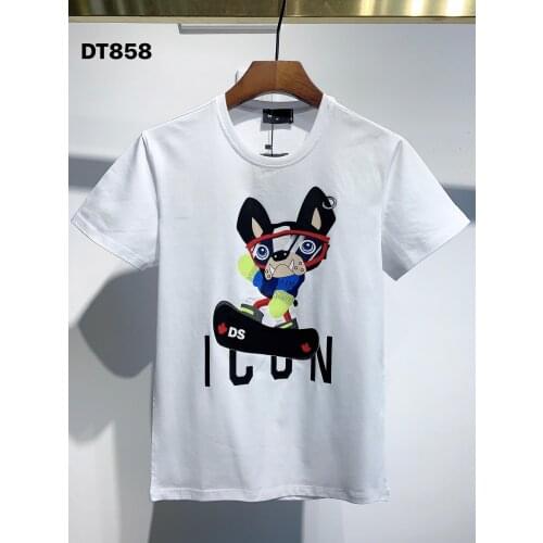 DSENQI DSQ T Shirt Leaf Printed Casual Summer Fashion Cool T-shirt DT858