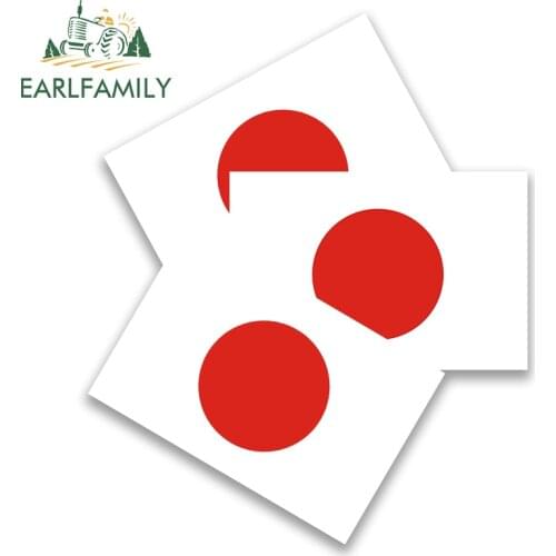 EARLFAMILY 13cm 3Pcs Japanese Flag Vinyl Car Stickers Funny Car Assessoires Decal Motorcycle Waterproof Sunscreen Decor