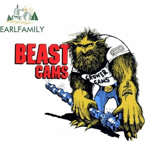 EARLFAMILY 13cm x 11.4cm CROWER BEAST CAMS NHRA DRAG RACE HOT RAT ROD VINTAGE LOOK DECAL Car Stickers