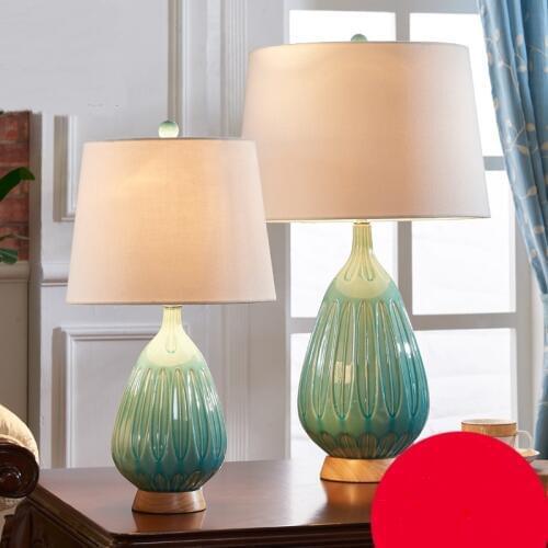 European ceramic table lamps simple modern bedroom bedside lamp warm warm light of American Chinese living lights ZA6230