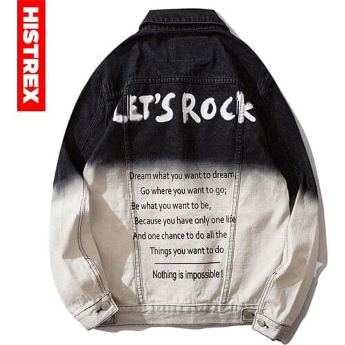 HISTREX Tie Dye Printing Mens Denim Jacket Hip Hop Outwear Famous Classic Original Spring Autumn Jeans Jackets Men Women 3687K