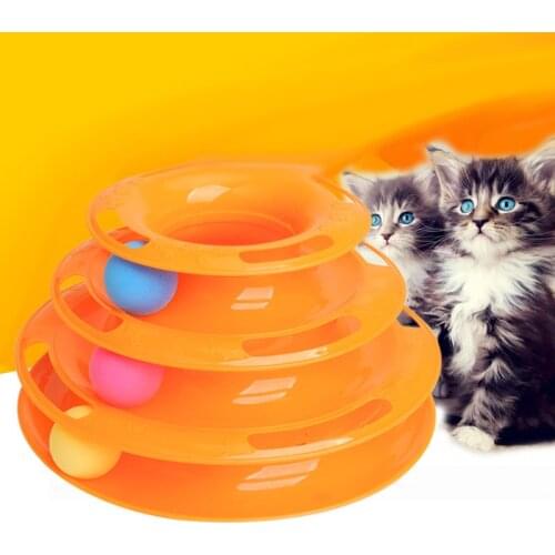 Cat toy three-layer turntable Ball Disk Interactive Amusement Plate funny cat Play Disc cat scratch board pet cat supplies