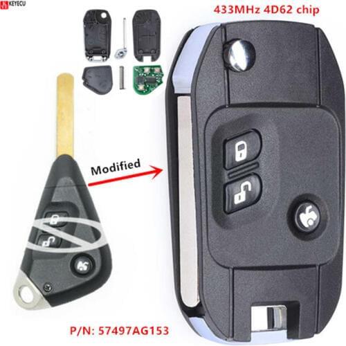 Keyecu for Subaru Outback Liberty Impreza 2003 2004 2005 2006 2007 2008 2009 2010 Modified Flip Remote Key Fob 433MHz 4D62 chip