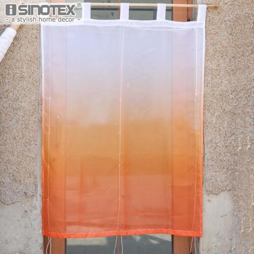 Kitchen Curtain Polyester Pastoral Style Small Cafe Curtain For the Kitchen Home Decoration Gradual Changing Color with Tubes