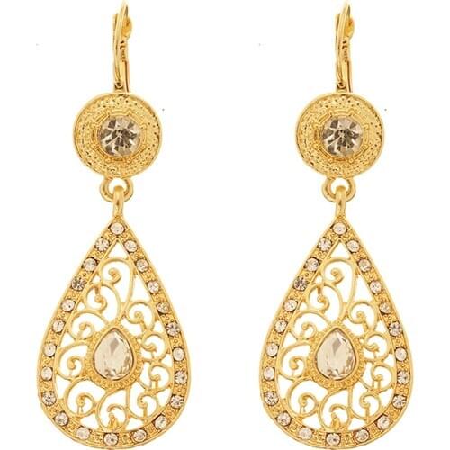 Moroccan Openwork Rhinestone Earrings